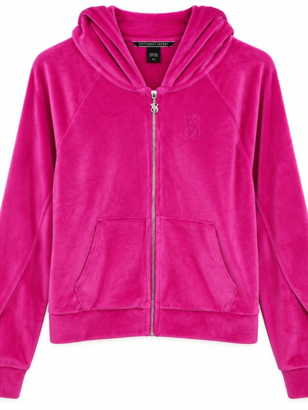 Victoria’s Secret Vintage Hot Pink Velour Zip Up Hoodie Size L Y2K Women's
